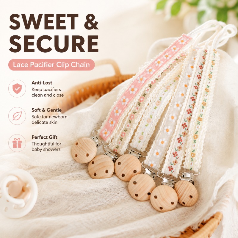 Lace Pacifier Clip Chain for N - огляд і ціна Baby Products Dropshipping